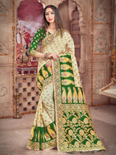 Off White Banarasi Art Silk Woven Saree